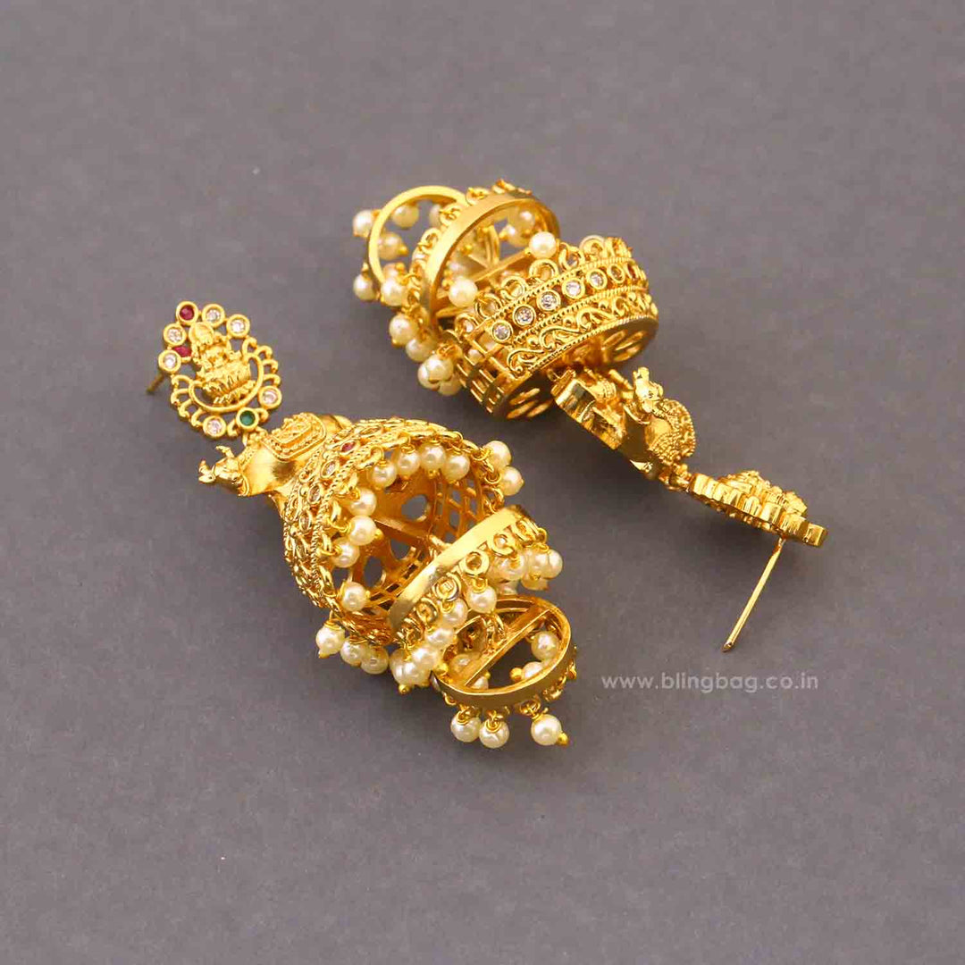 Golden Gau Jhumkis