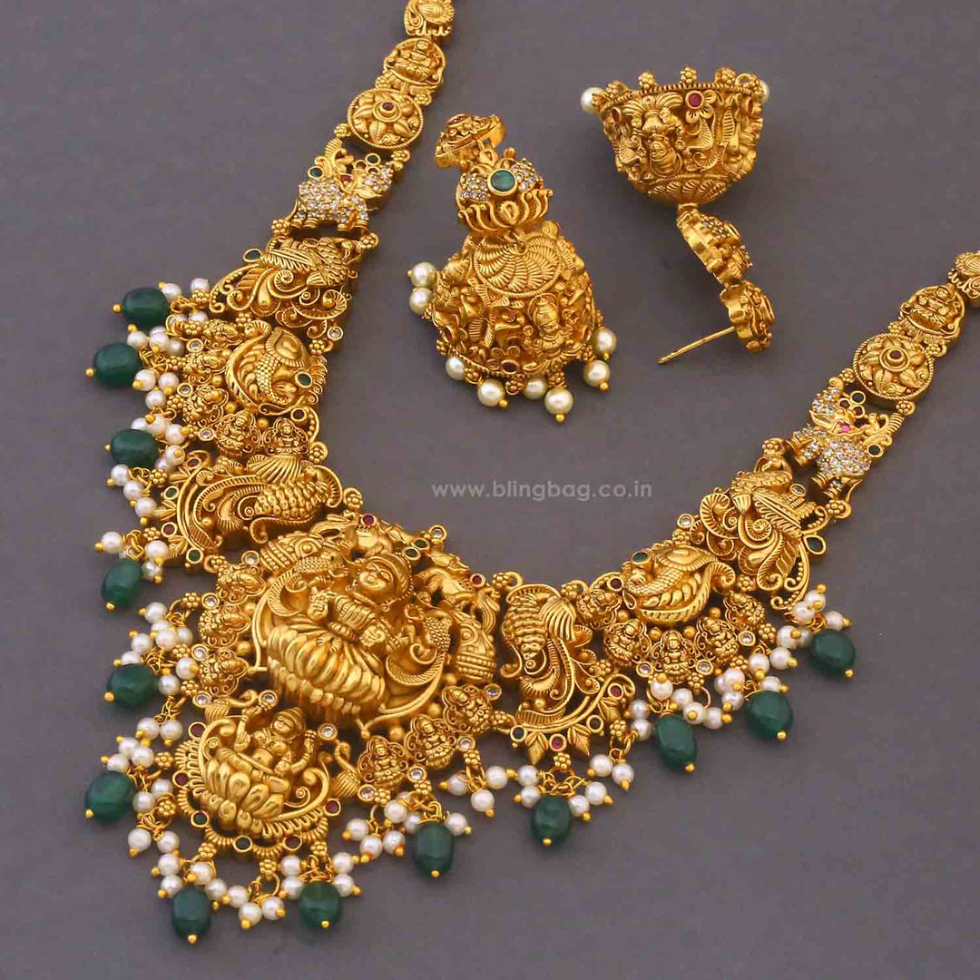 Golden Gauria Temple Jewellery Set - New Arrival