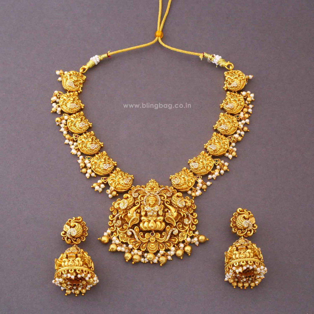 Golden Gauriini Temple Jewellery Set- New Arrival