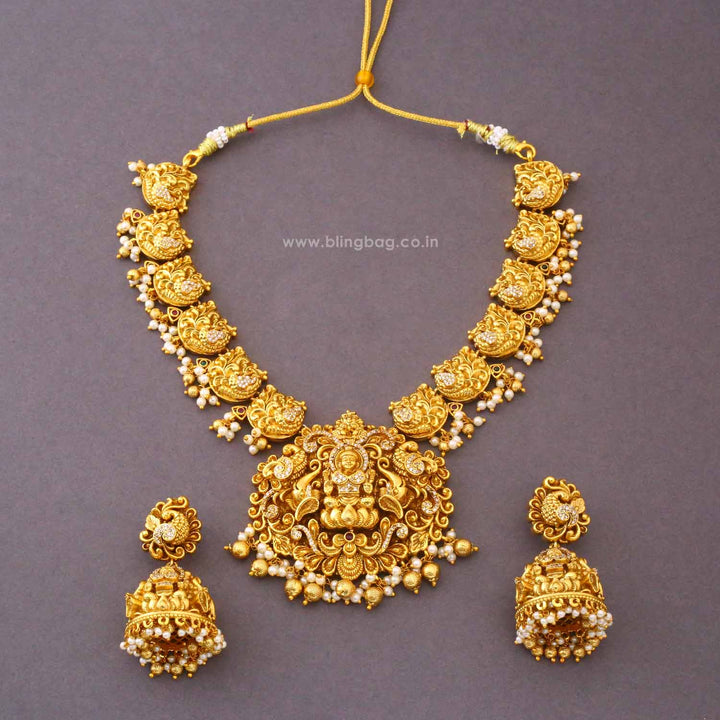 Golden Gauriini Temple Jewellery Set- New Arrival
