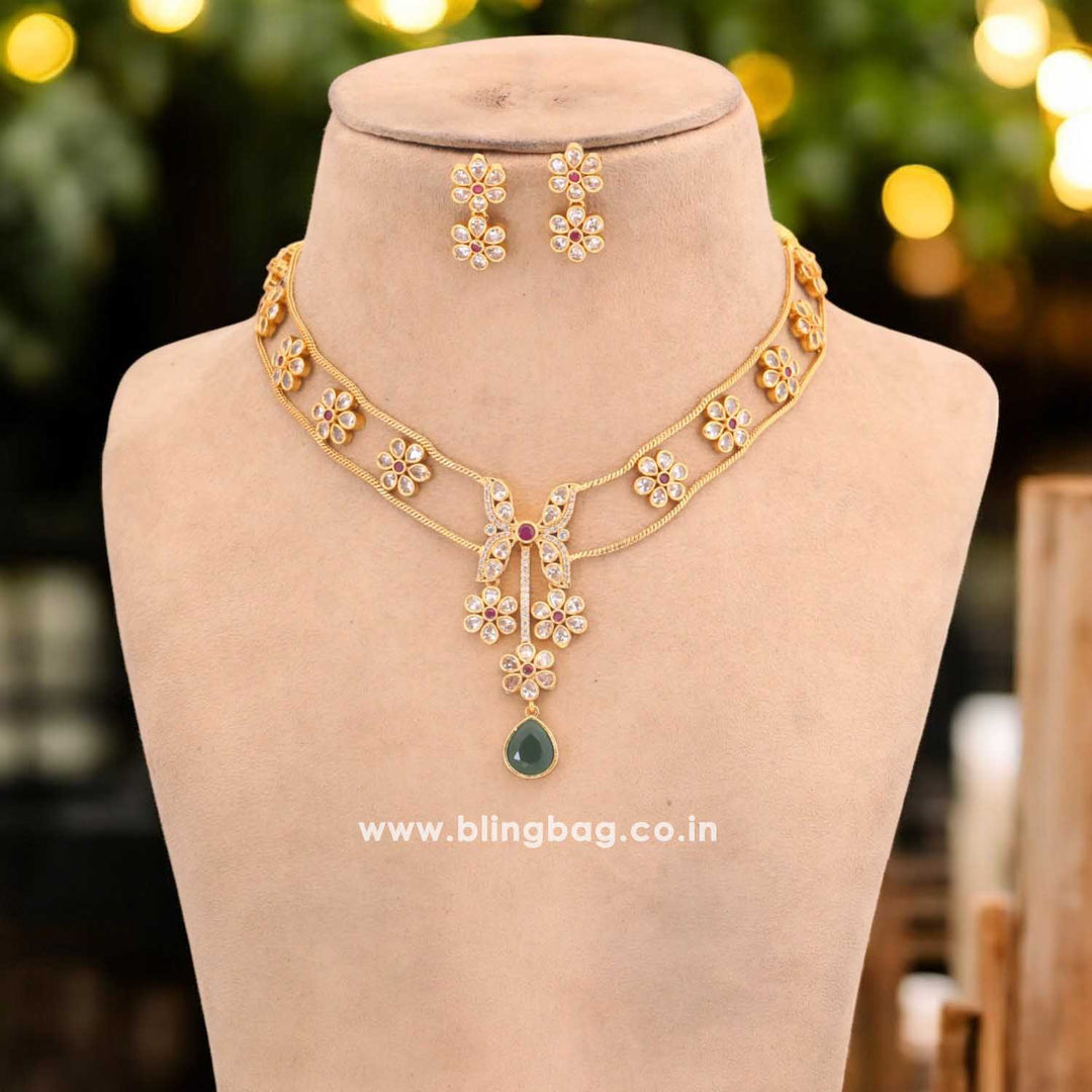 Golden Geetakshi Antique Jewellery Set - New Arrival
