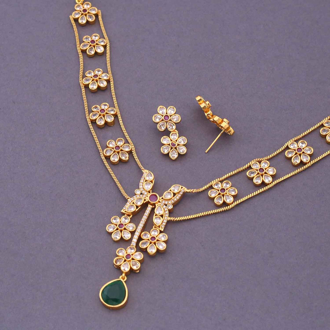 Golden Geetakshi Antique Jewellery Set - New Arrival