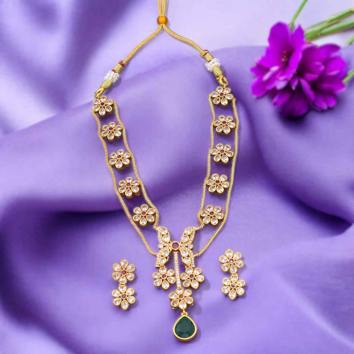 Golden Geetakshi Antique Jewellery Set - New Arrival