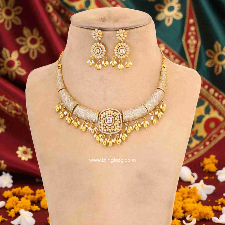 Golden Gemin Hasli Antique Jewellery Set - New Arrival