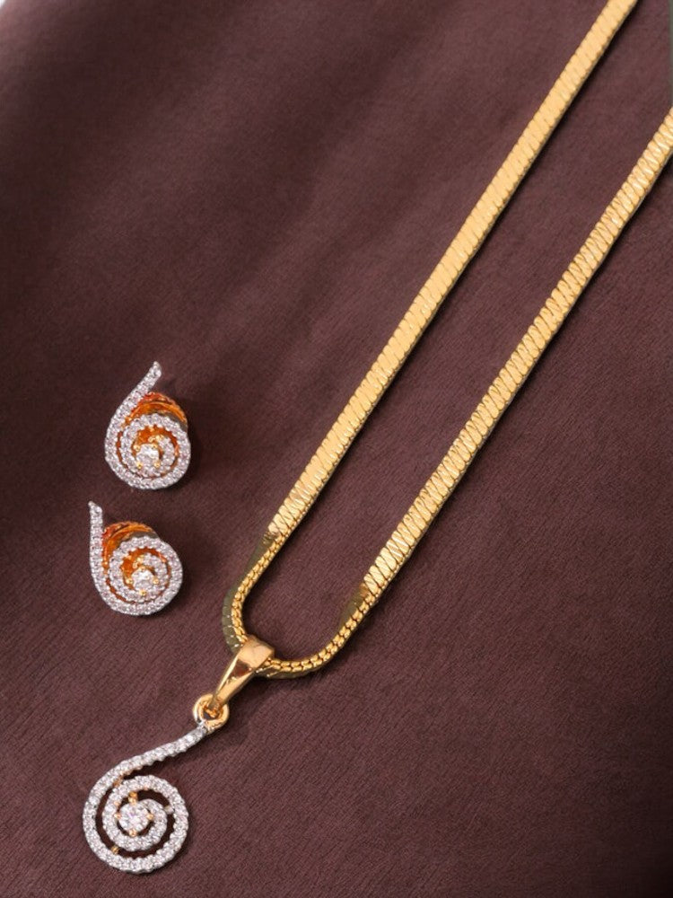 Golden Genevieve Pendant Set