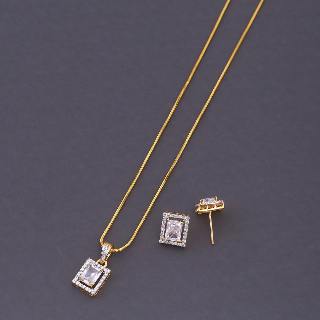 Golden Georgie Zirconia Pendant Set