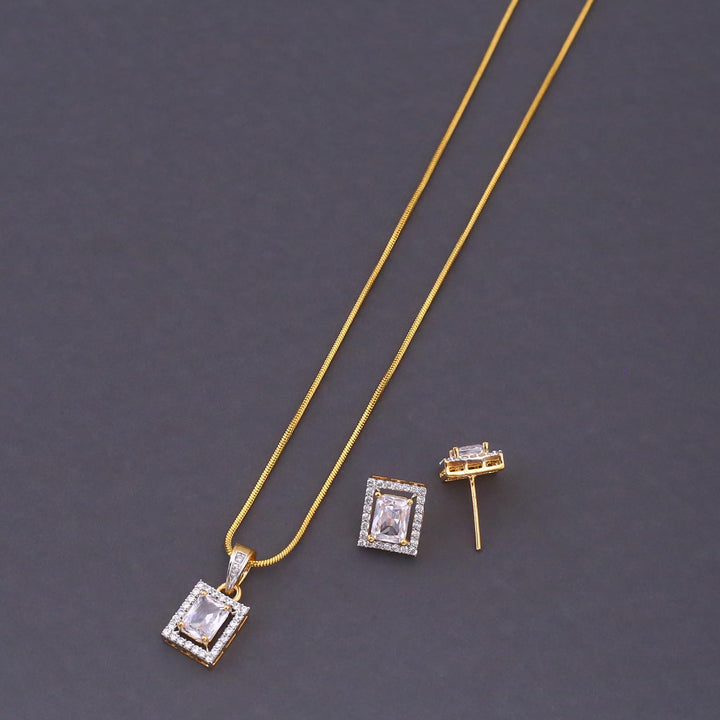 Golden Georgie Zirconia Pendant Set