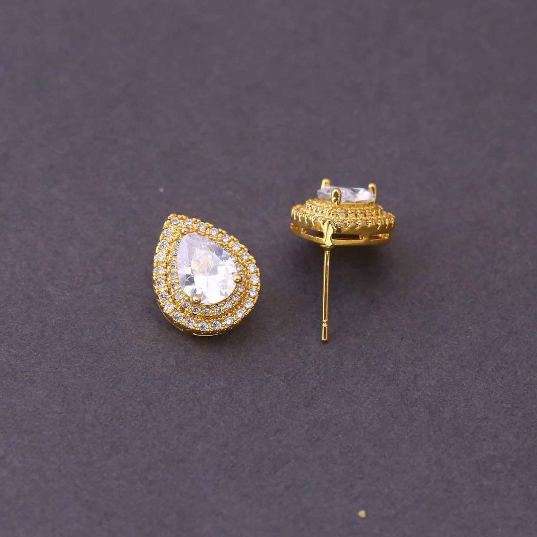 Golden Geraid Zirconia Studs