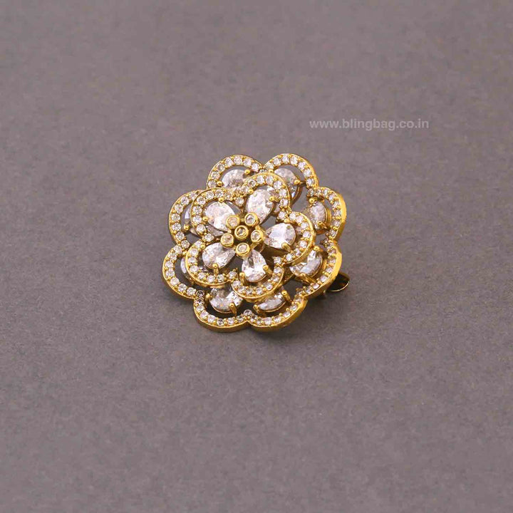 Golden Gerbera Daisy Brooch