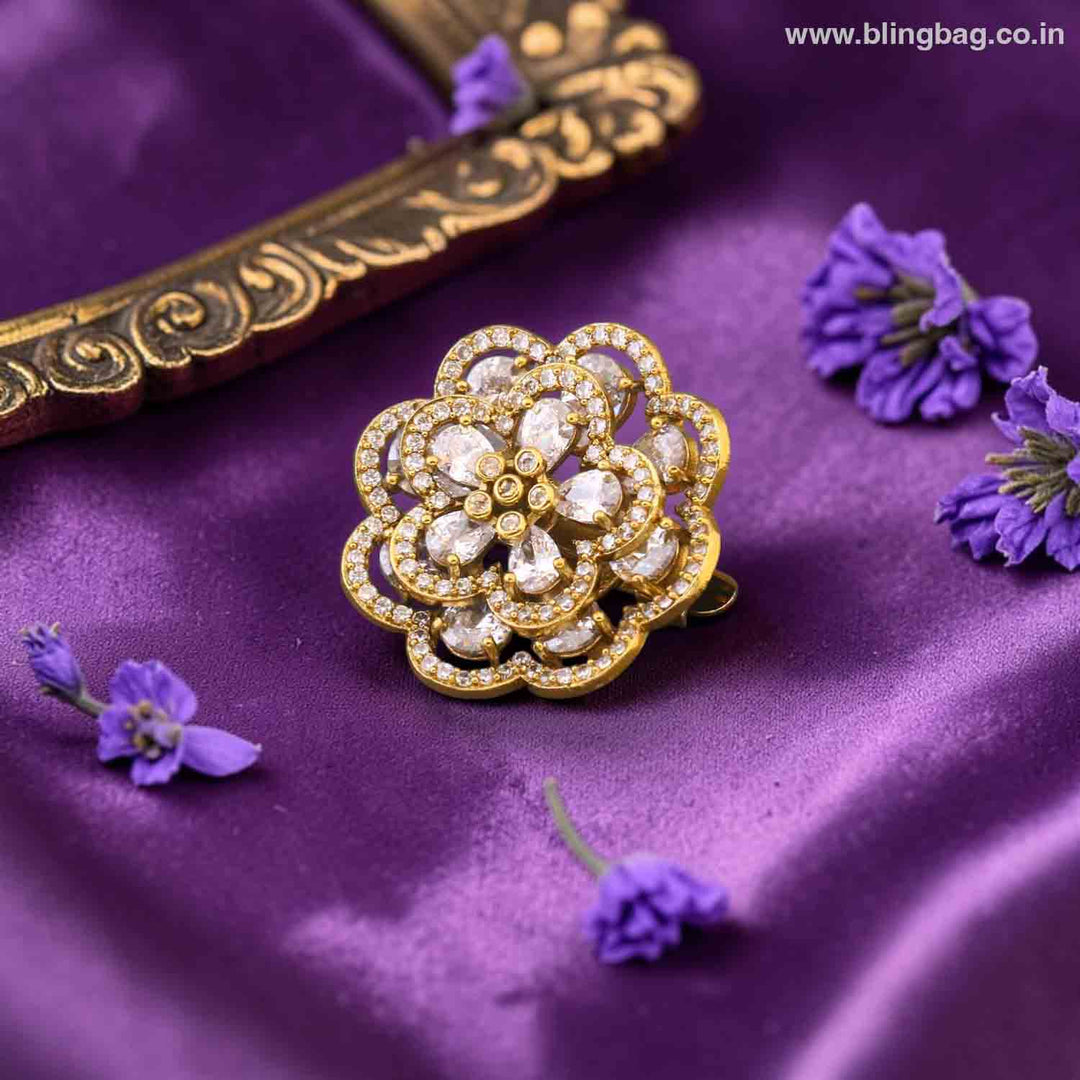 Golden Gerbera Daisy Brooch