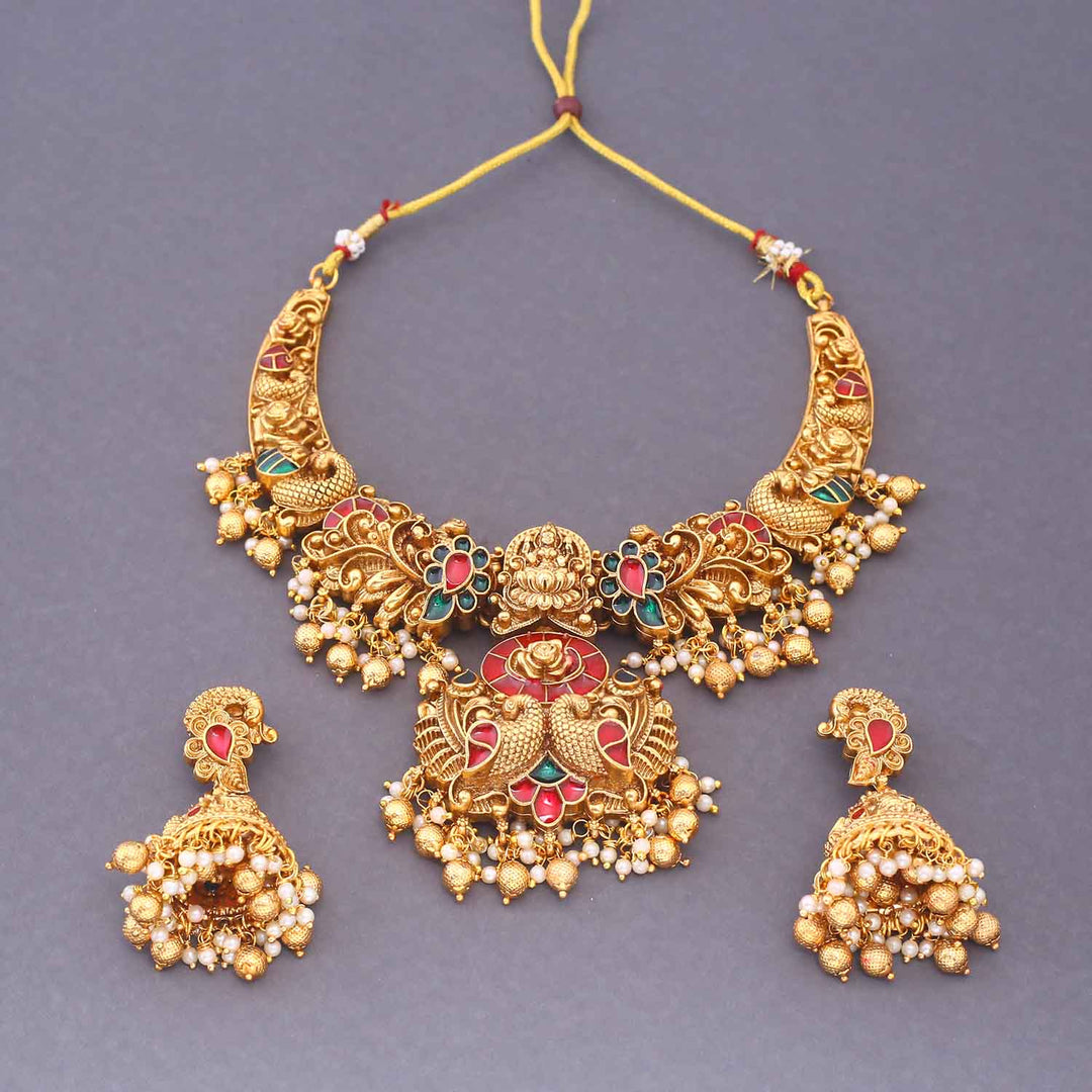 Golden Girika Bridal Temple Jewellery Set - New Arrival