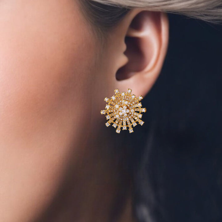 Golden Gladys Zirconia Studs