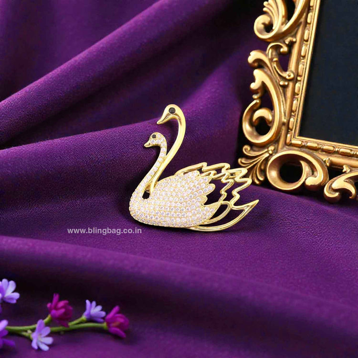 Golden Graceful Duo Brooch