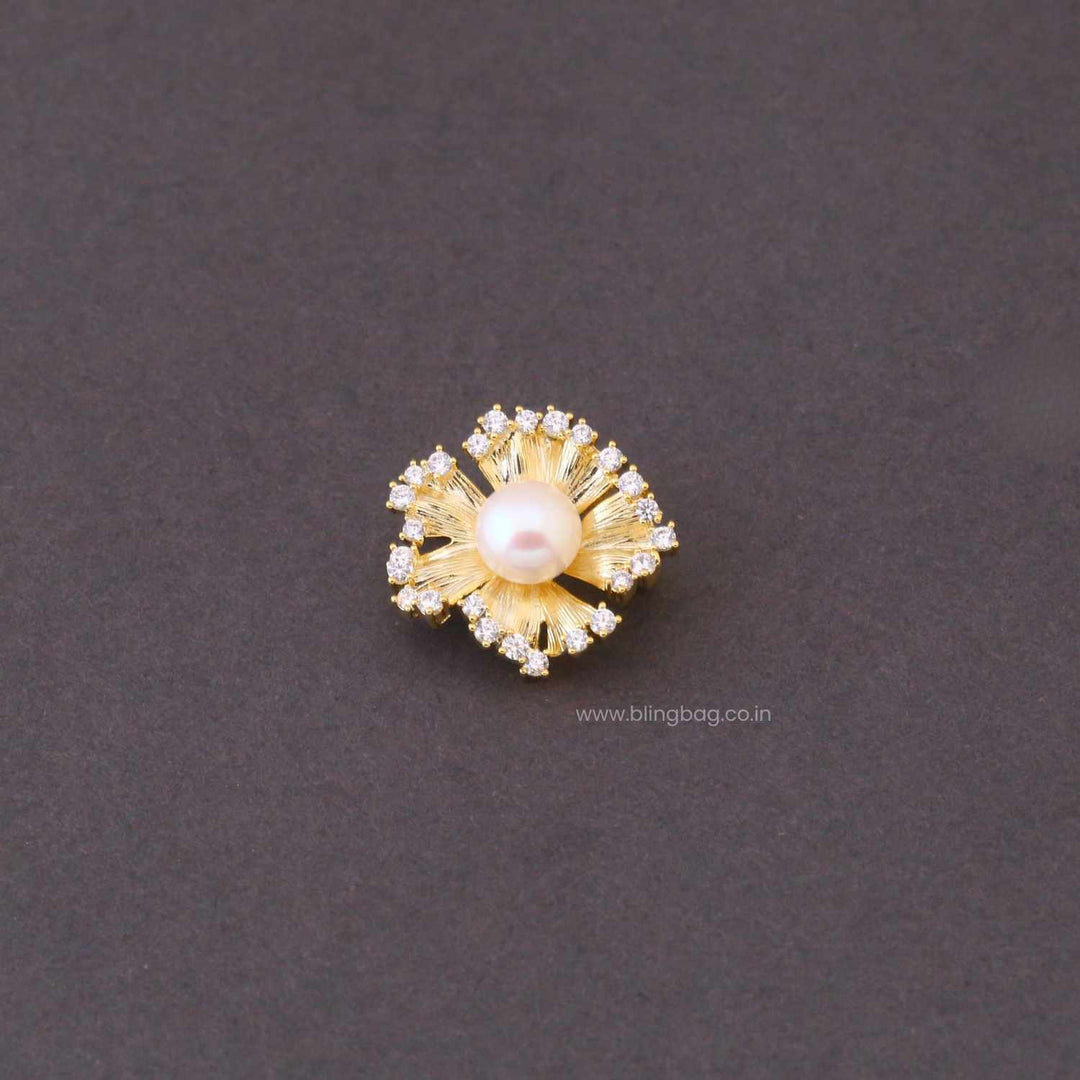 Golden Halo Flower Brooch