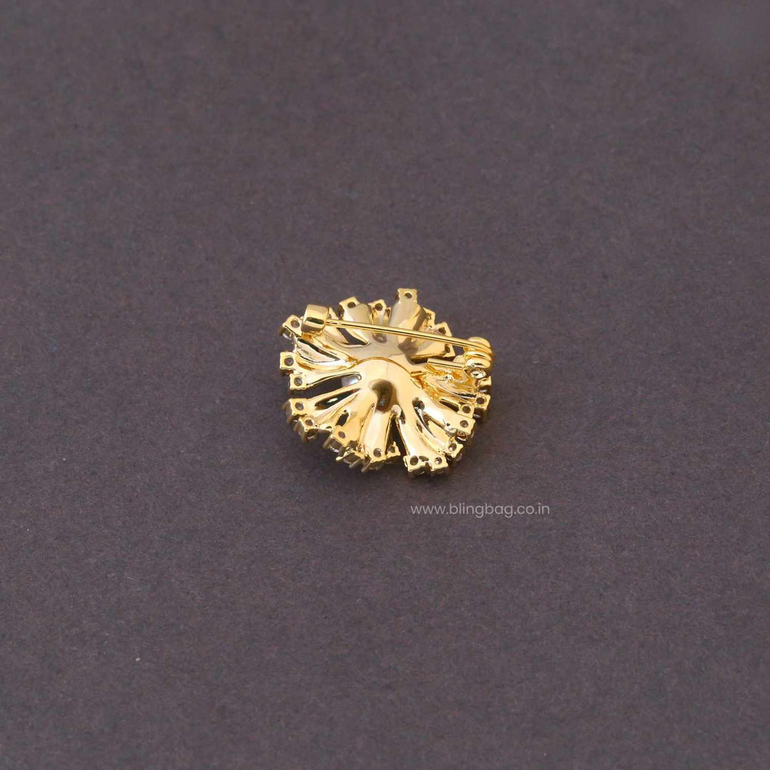 Golden Halo Flower Brooch
