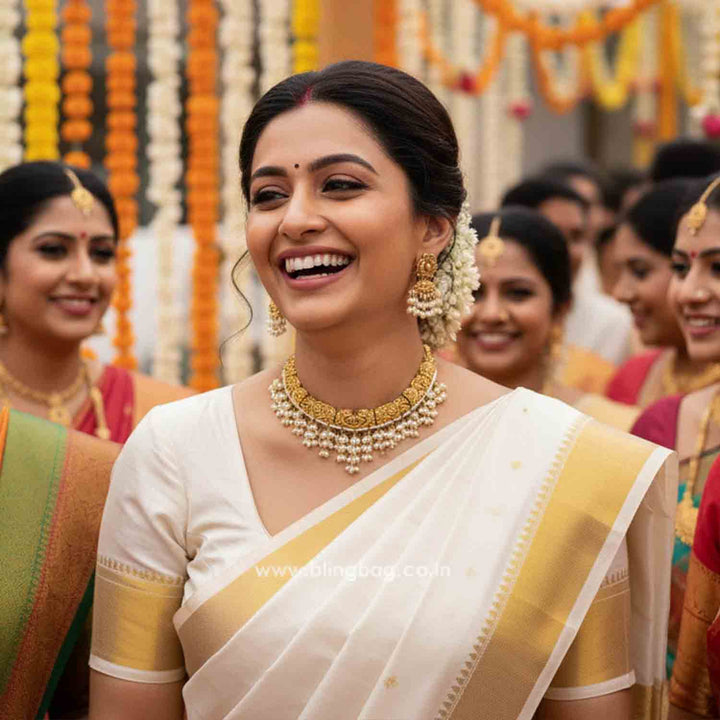 Golden Haripriya Hasli Antique Jewellery Set - New Arrival