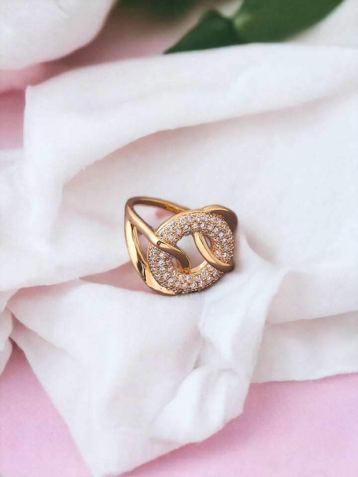 Golden Harsha Zirconia Ring