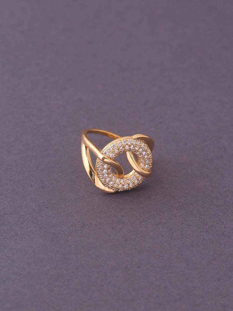 Golden Harsha Zirconia Ring
