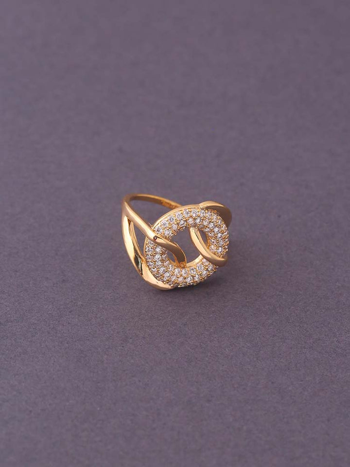 Golden Harsha Zirconia Ring