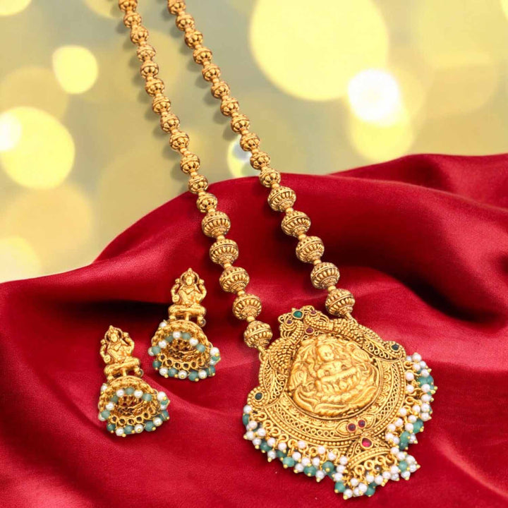 Golden Harshika Temple Jewellery Set - New Arrival
