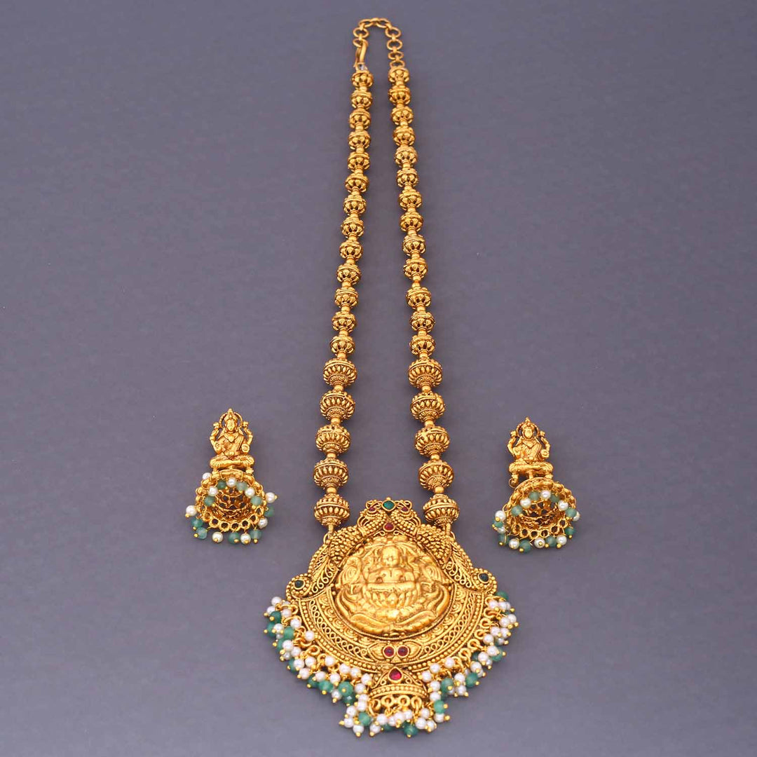 Golden Harshika Temple Jewellery Set - New Arrival