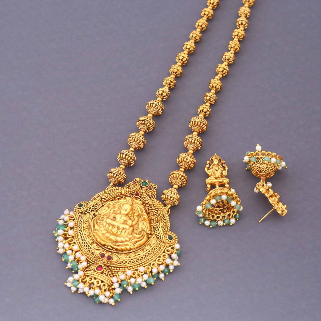 Golden Harshika Temple Jewellery Set - New Arrival