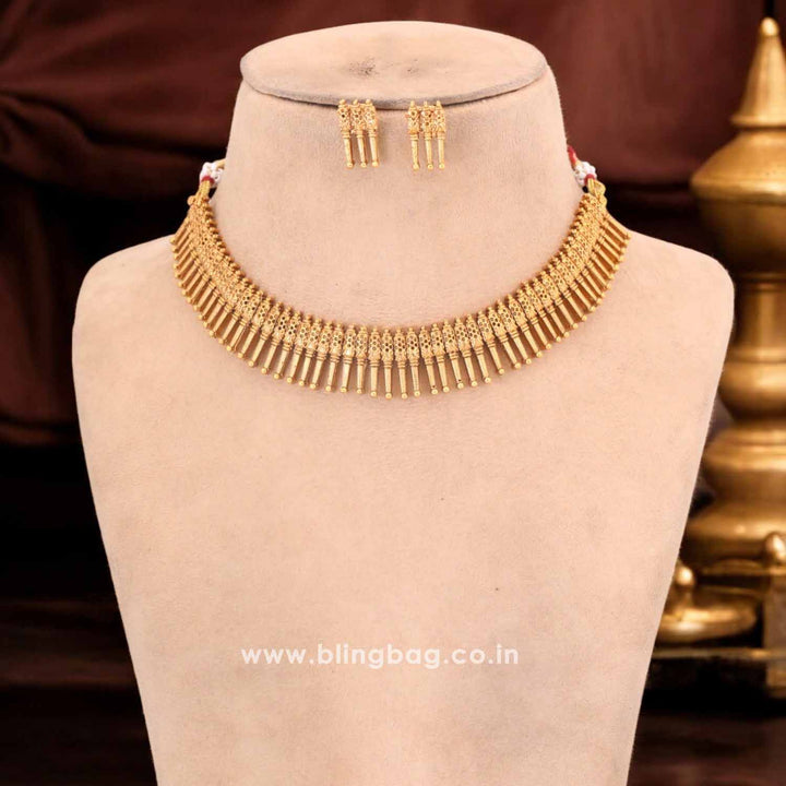 Golden Harshveeta Antique Jewellery Set - New Arrival