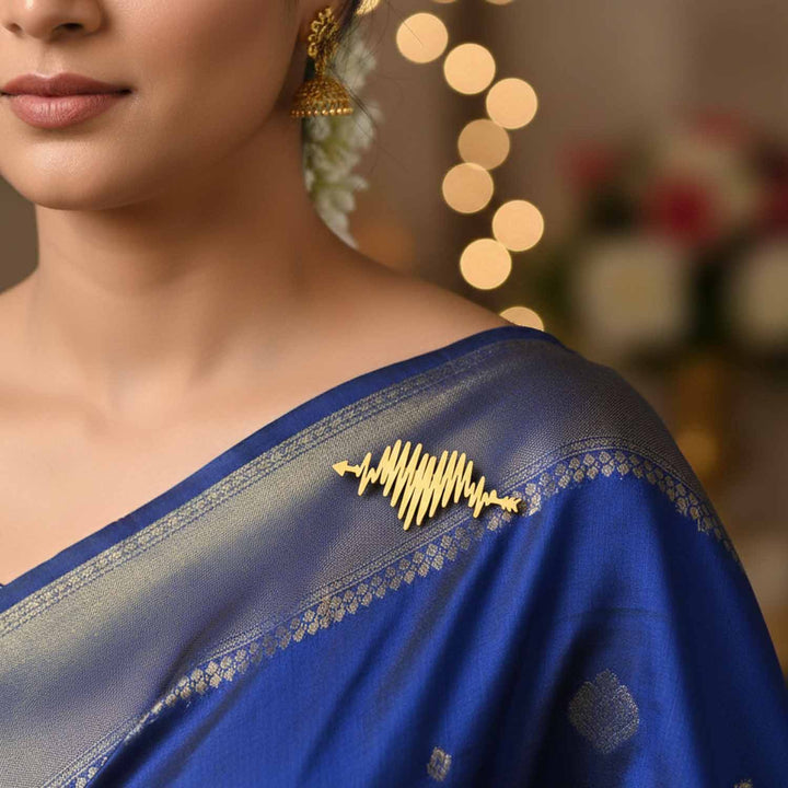 Golden Heartbeat Brooch
