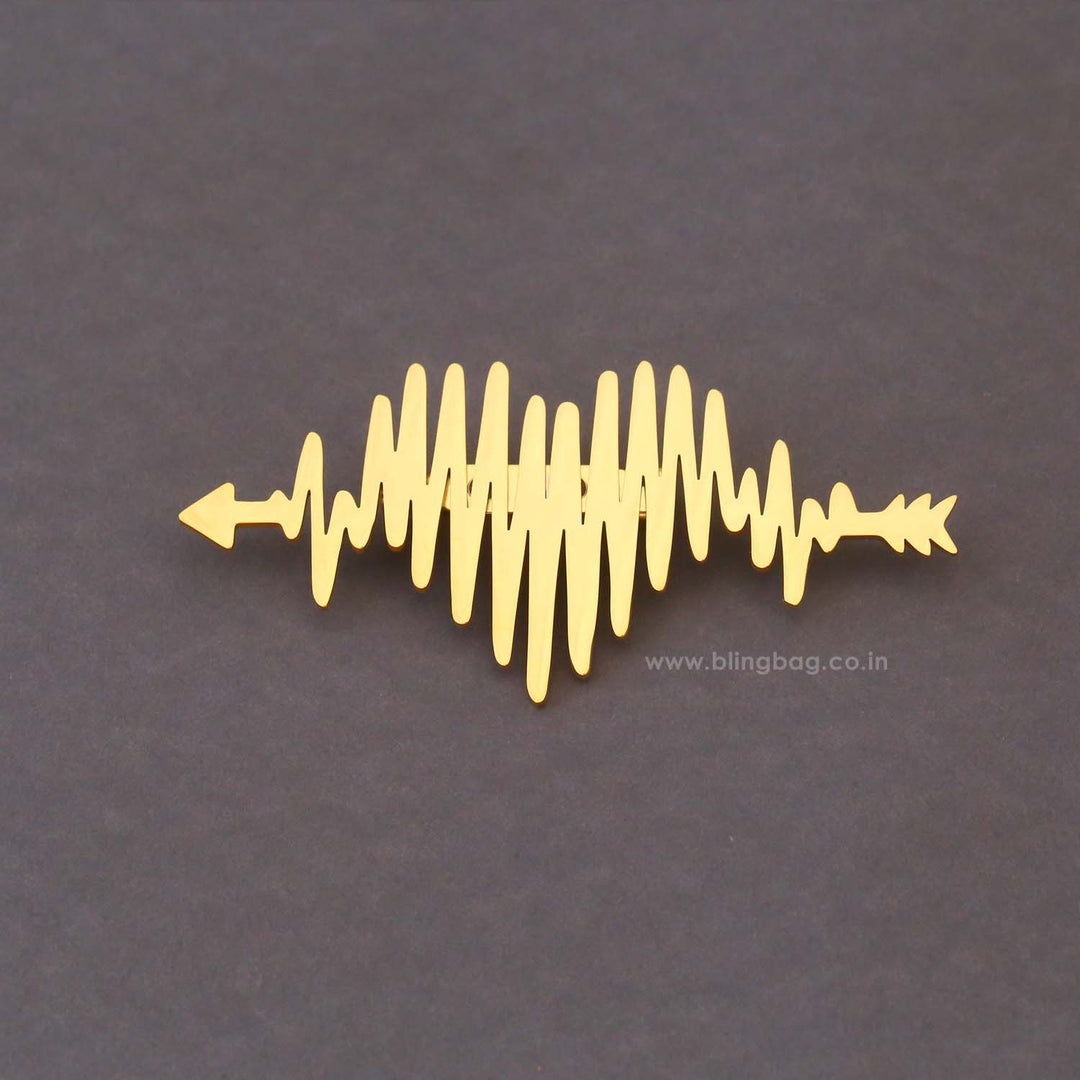 Golden Heartbeat Brooch