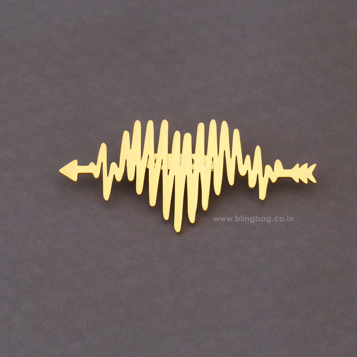 Golden Heartbeat Brooch