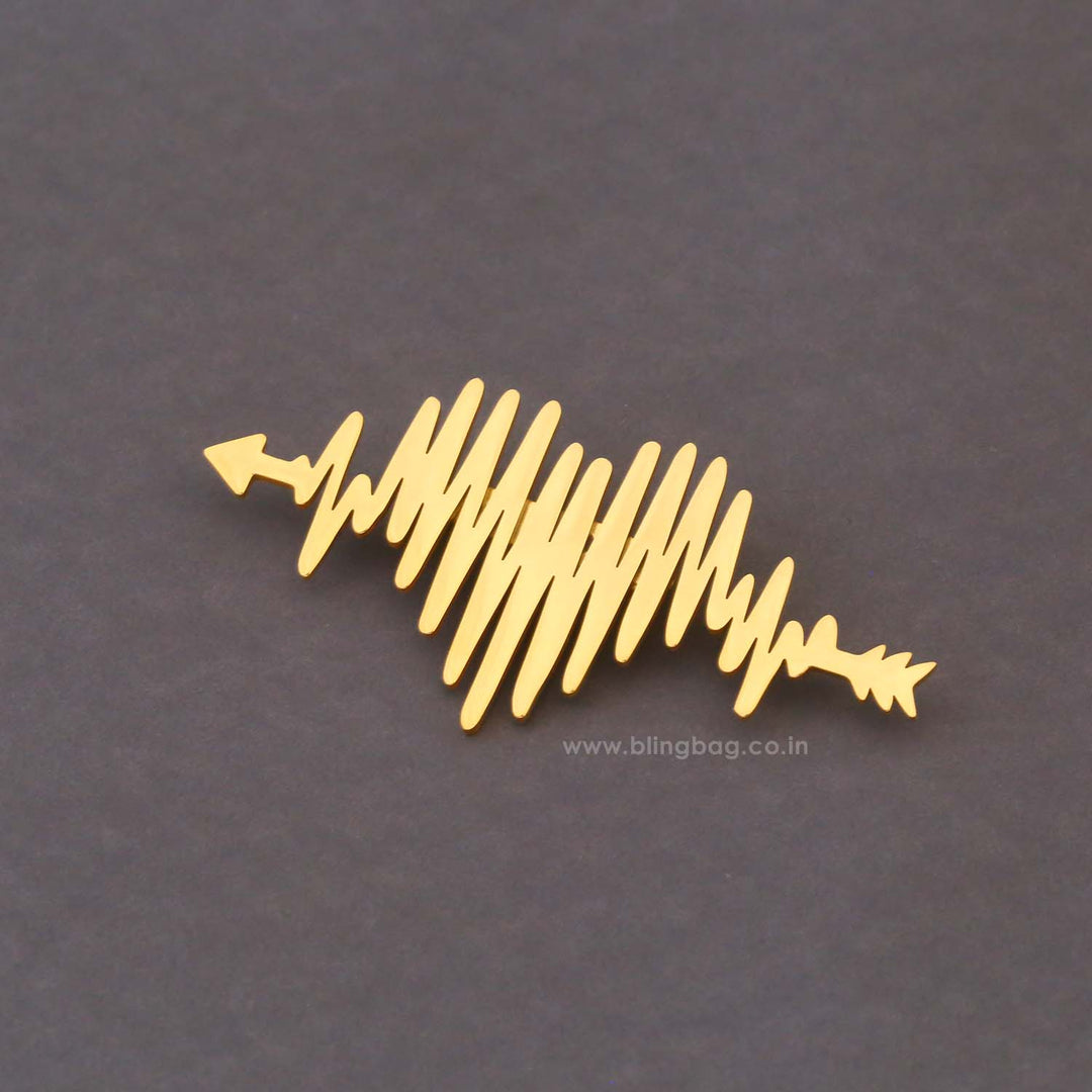 Golden Heartbeat Brooch
