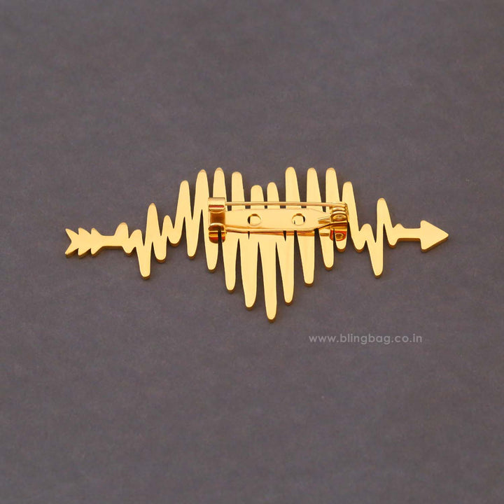 Golden Heartbeat Brooch