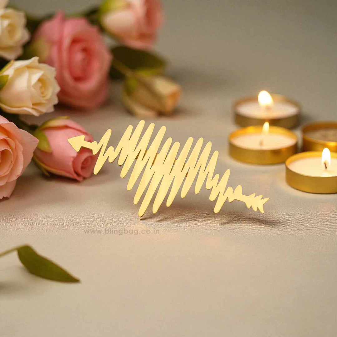 Golden Heartbeat Brooch