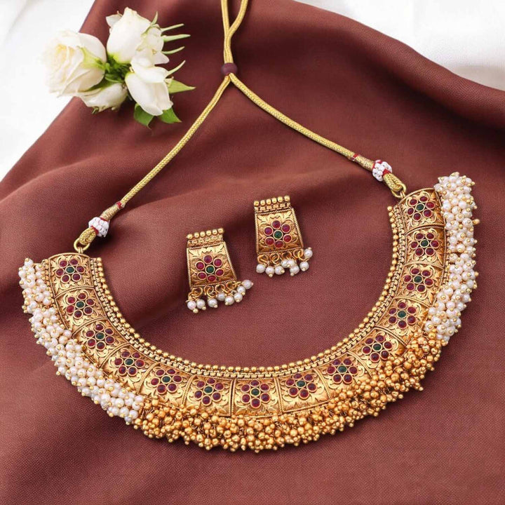 Golden Hemangi Antique Jewellery Set - New Arrival