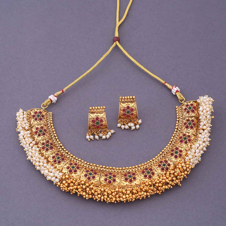 Golden Hemangi Antique Jewellery Set - New Arrival
