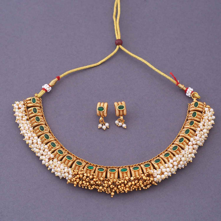 Golden Hemisha Antique Jewellery Set - New Arrival