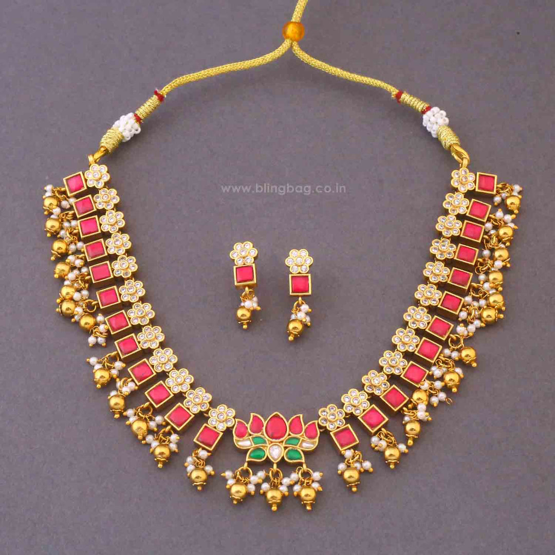 Golden Hridya Antique Jewellery Set - New Arrival