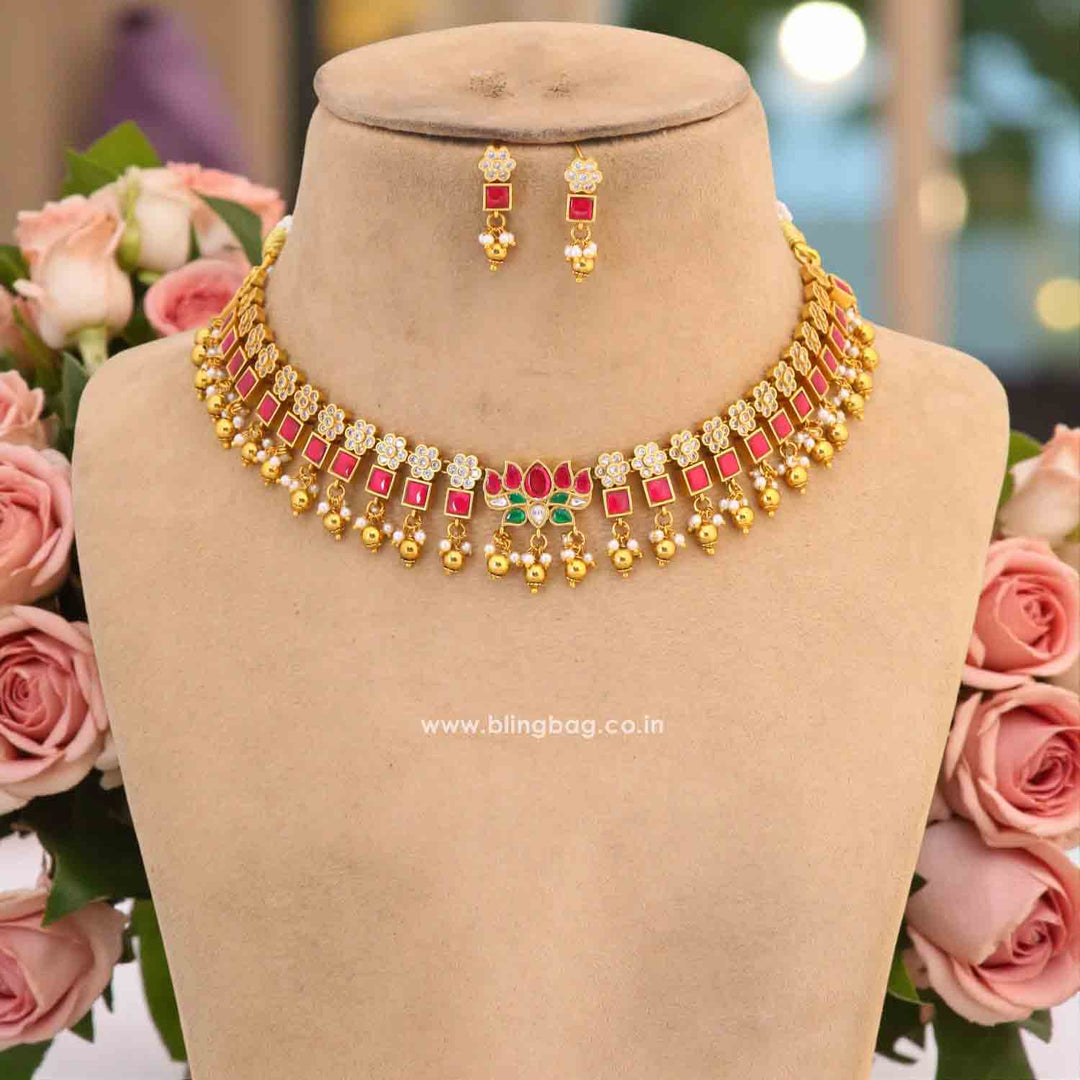 Golden Hridya Antique Jewellery Set - New Arrival