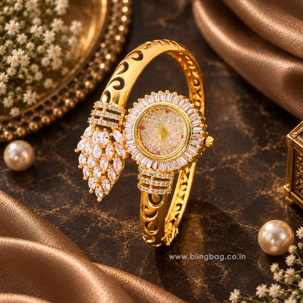 Golden Isabellae Zirconia Watch