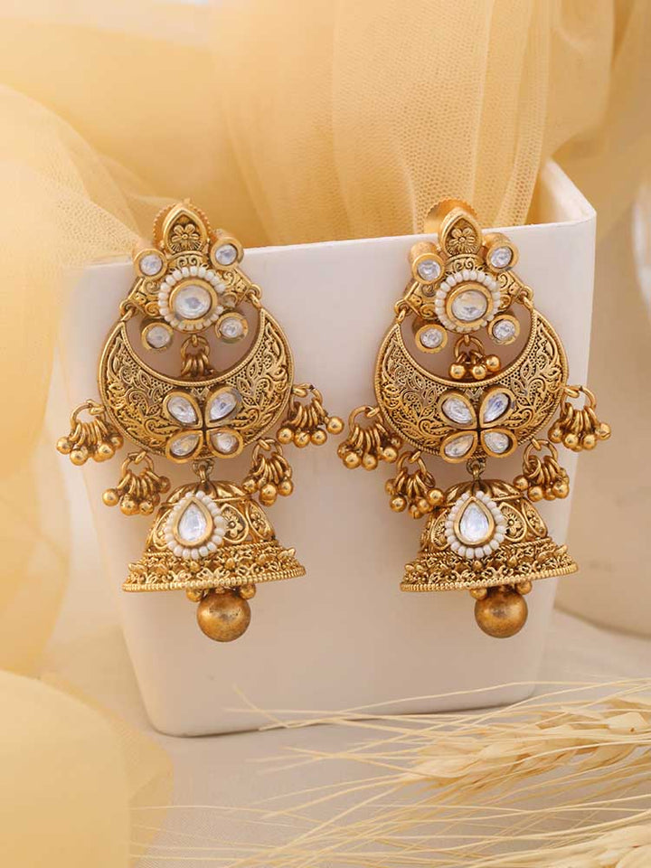 Golden Ishani Temple Jhumkis
