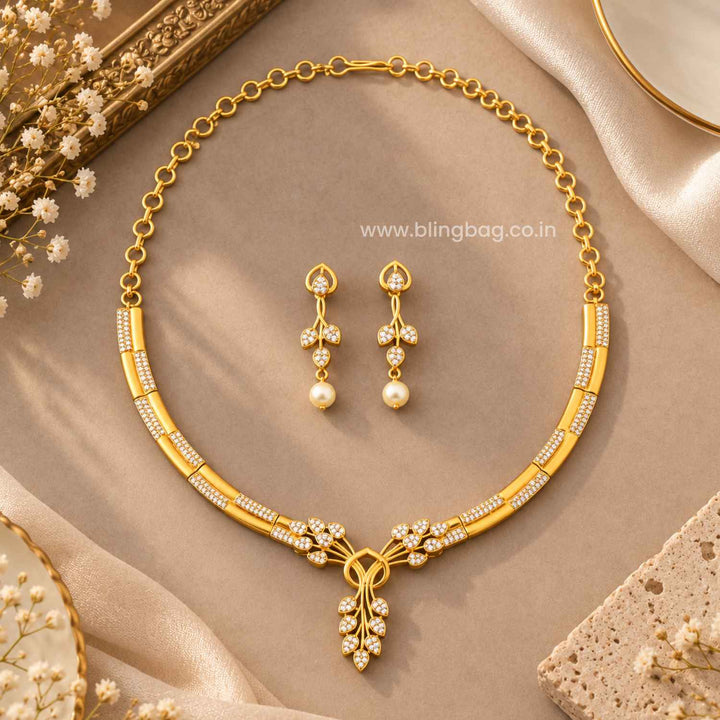 Golden Ishika Antique Jewellery Set- New Arrival