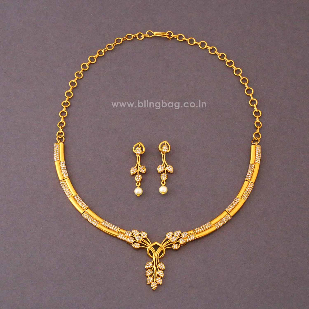 Golden Ishika Antique Jewellery Set- New Arrival