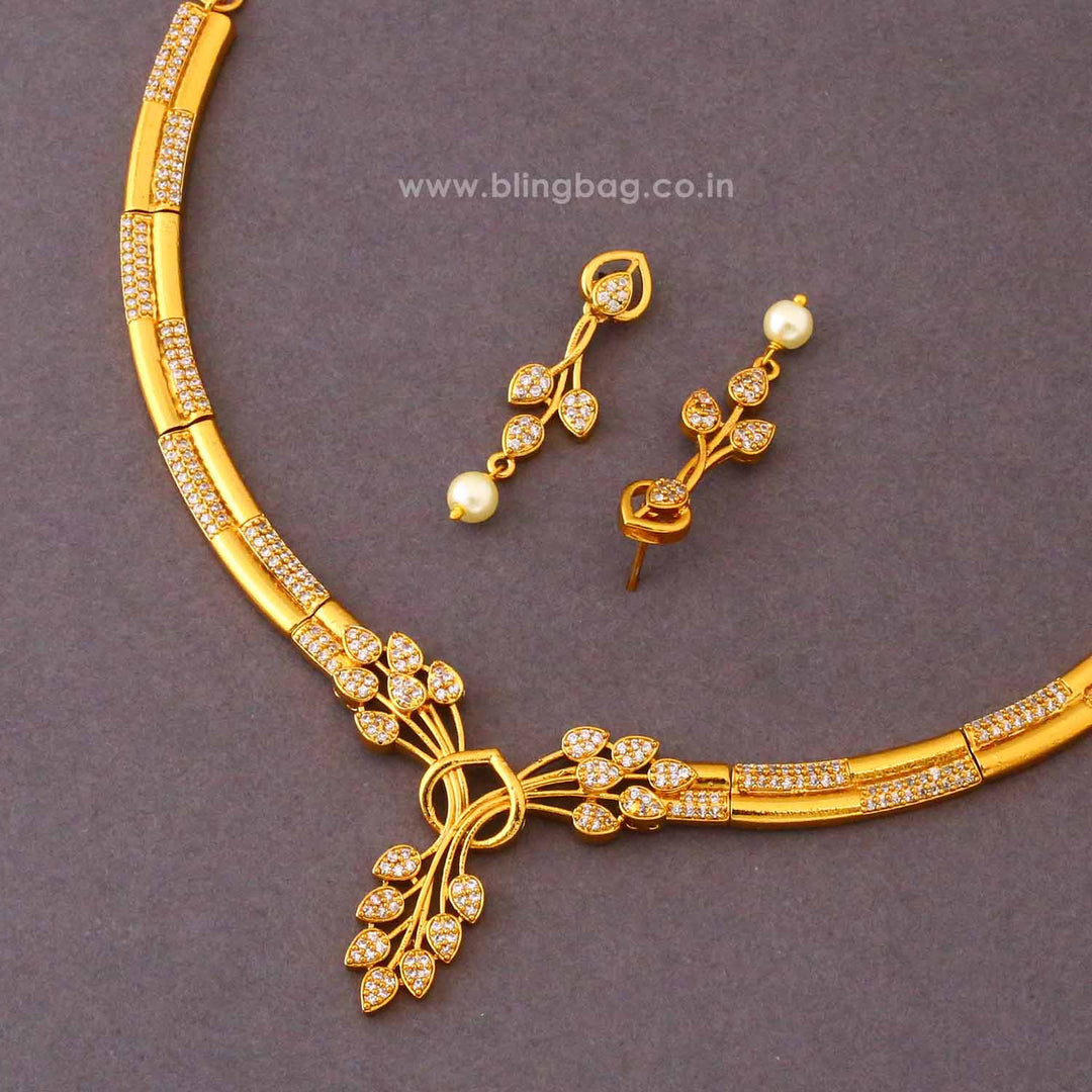 Golden Ishika Antique Jewellery Set- New Arrival
