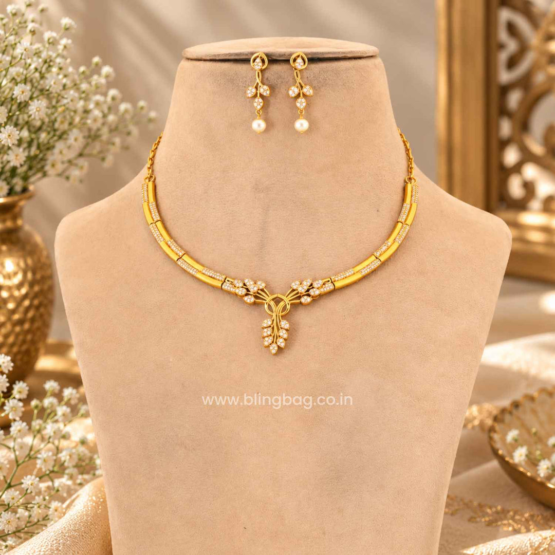 Golden Ishika Antique Jewellery Set- New Arrival