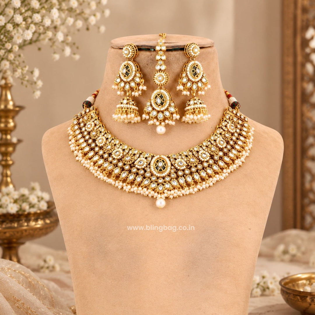 Ivory Ishvika Kundan Jewellery Set - New Arrival