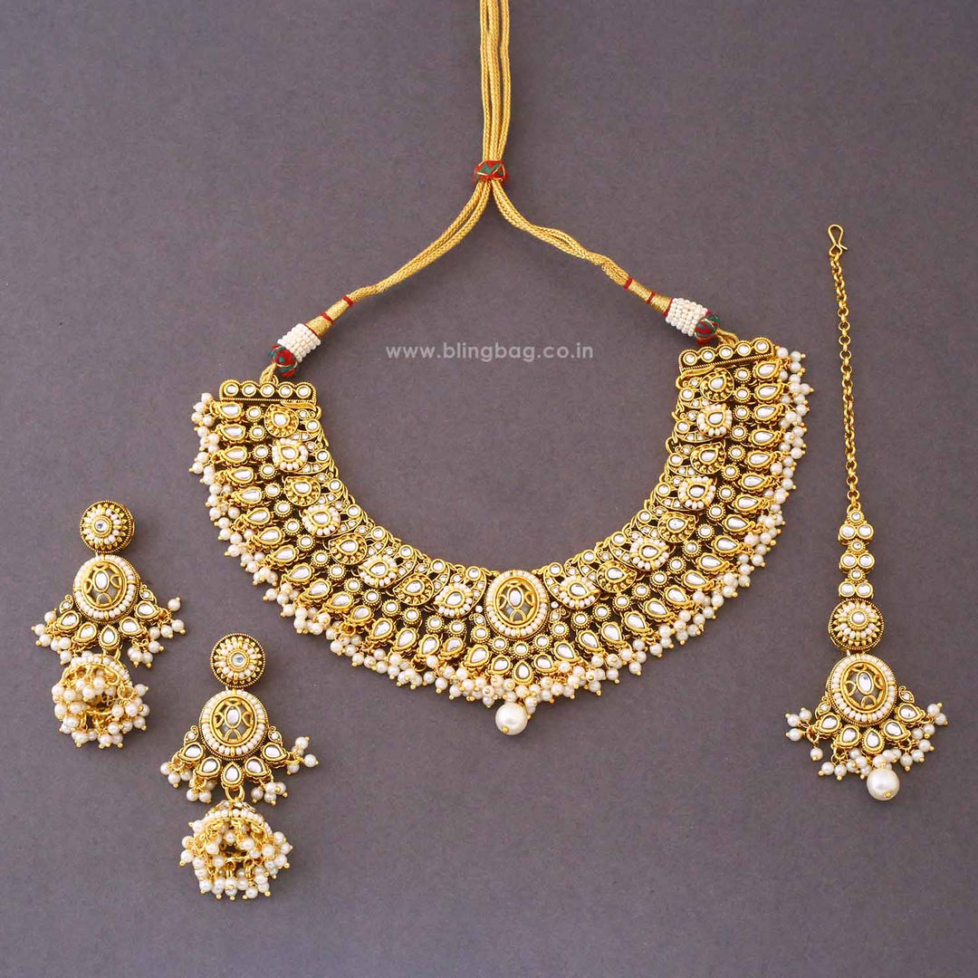 Ivory Ishvika Kundan Jewellery Set - New Arrival