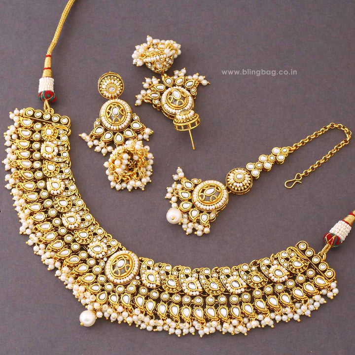 Ivory Ishvika Kundan Jewellery Set - New Arrival