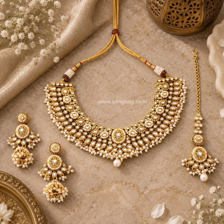 Ivory Ishvika Kundan Jewellery Set - New Arrival