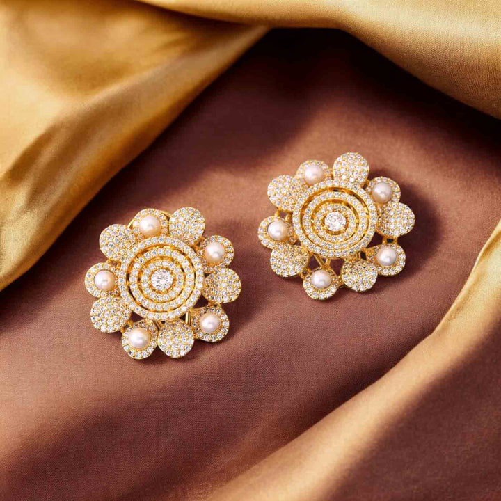 Golden Jacquier Zirconia Studs