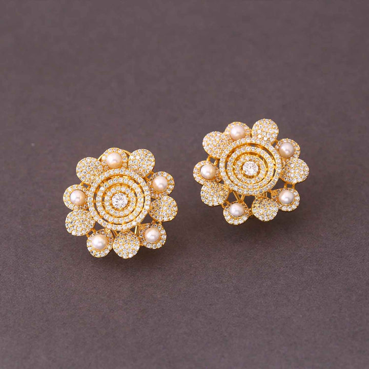 Golden Jacquier Zirconia Studs